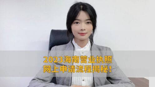 2023海南营业执照网上申请流程揭秘