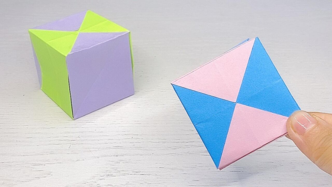可以折叠的正方体折纸,快来试试吧!