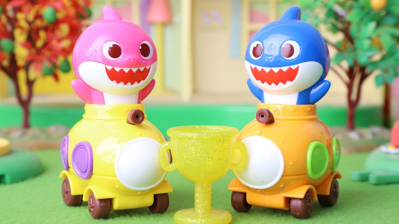 碰碰狐babyshark潜水艇回力车玩具鲨鱼爸爸鲨鱼妈妈