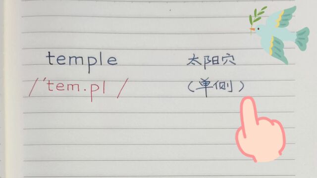 学单词 temple,temples太阳穴