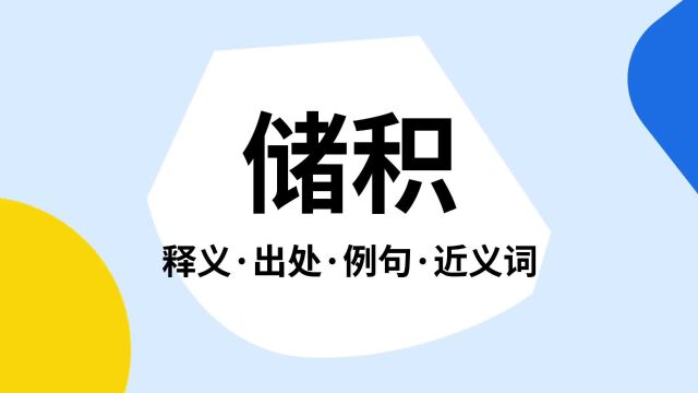 “储积”是什么意思?