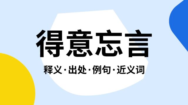 “得意忘言”是什么意思?