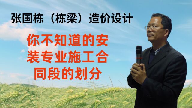 张国栋(栋梁)造价设计:你不知道的安装专业施工合同段的划分