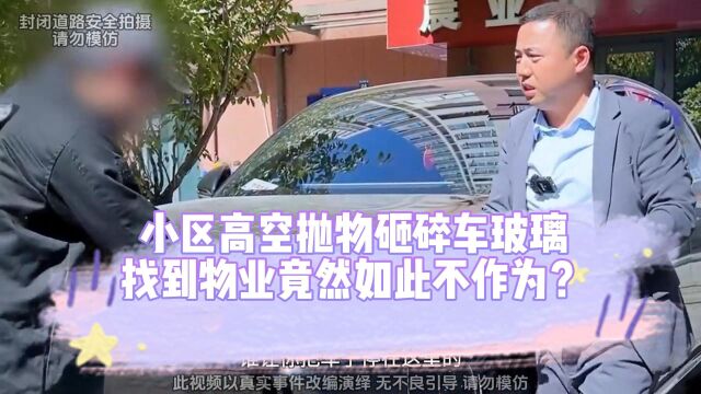 小区高空抛物砸碎车玻璃,找到物业竟然如此不作为?