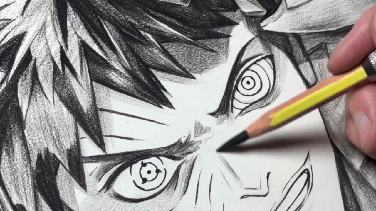 素描绘画宇智波带土完成版感觉还有那么一丢丢帅气.