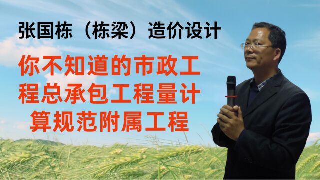 张国栋(栋梁)造价设计:你不知道的市政工程总承包工程量计算规范附属工程