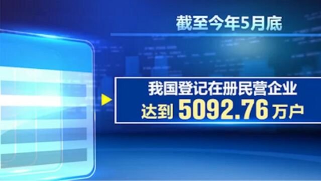 我国登记在册民营企业突破5000万户