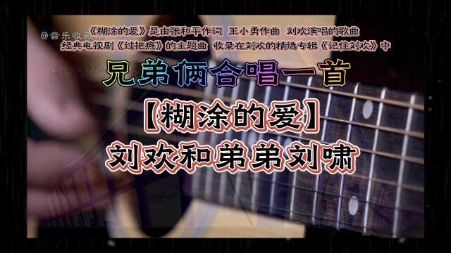 刘欢和弟弟刘啸首次同台演唱一首经典歌曲【糊涂的爱】