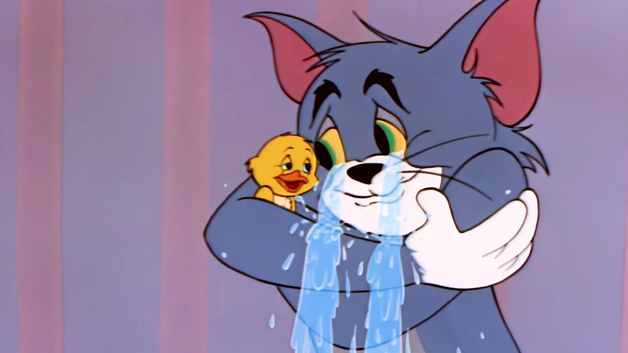 小黄鸭把汤姆当成妈妈,不料汤姆要吃掉他,最后汤姆被小黄鸭感化