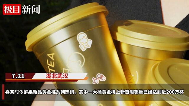 【视频】黄金桃上新单周销量超200万杯,成为喜茶今夏新爆品