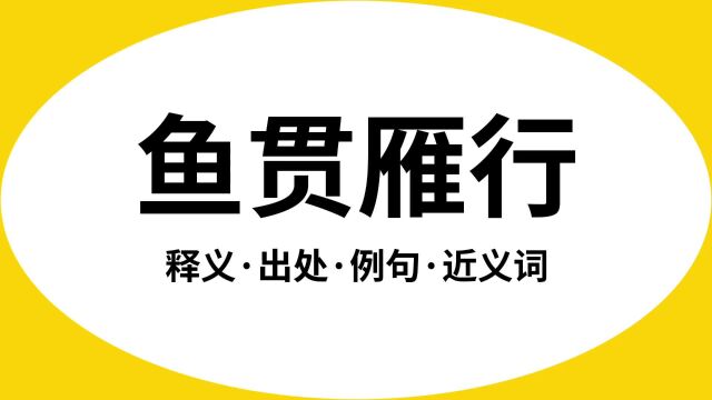 “鱼贯雁行”是什么意思?