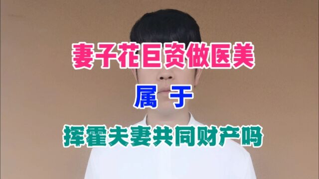 妻子花巨资做医美,属于挥霍夫妻共同财产吗?