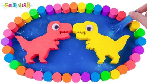 玩具动画：这样的彩虹恐龙花园，你们会制作吗？是不是很简单呢？