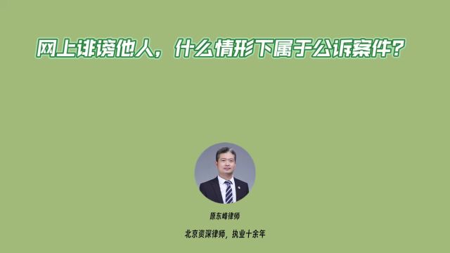 网上诽谤他人,属于公诉案件的情形