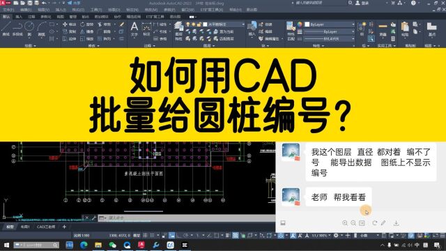 有学员投诉,江老师讲的CAD圆桩编号的步骤,根本就不显示编号?