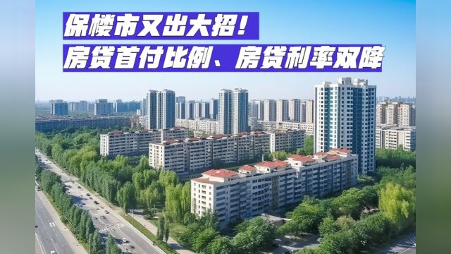 保楼市又出大招!房贷首付比例、房贷利率双降