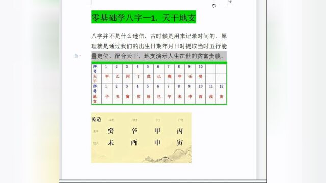 零基础学八字第1课 天干地支