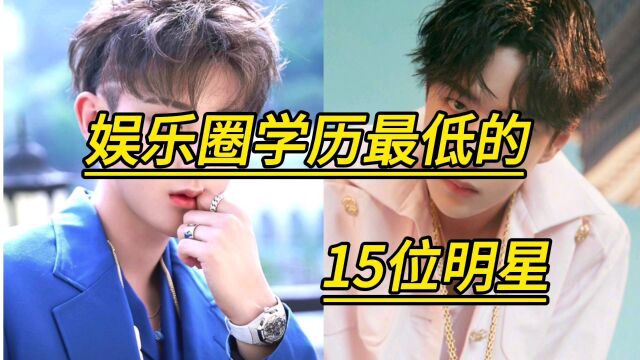 娱乐圈学历最低的15位明星