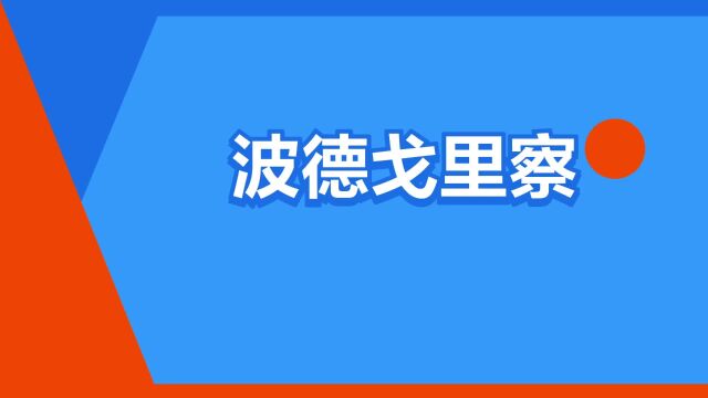 “波德戈里察”是什么意思?