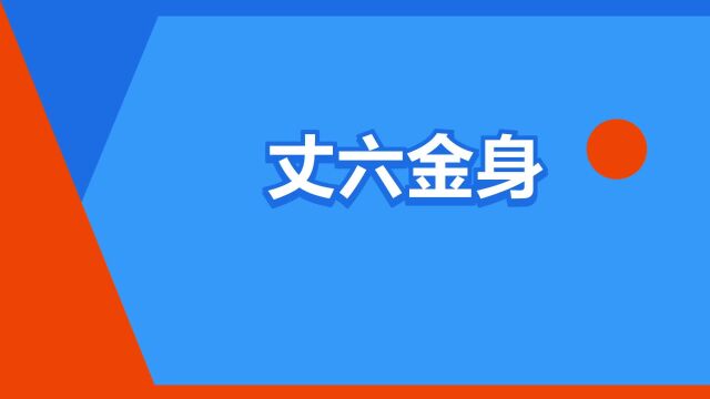 “丈六金身”是什么意思?