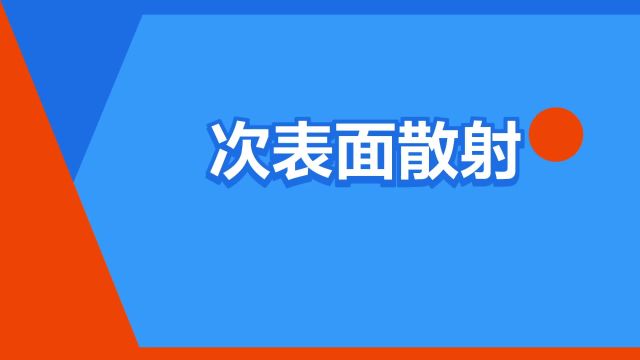 “次表面散射”是什么意思?