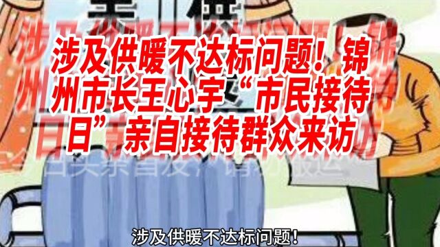 涉及供暖不达标问题!锦州市长王心宇“市民接待日”亲自接待群众来访