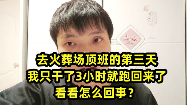 去火葬场顶班的第三天,我只干了3小时就跑回来了,看看怎么回事?