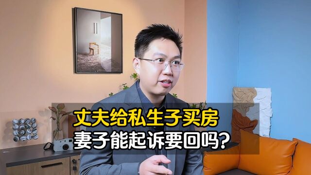 老公给私生子买房,可以起诉要回吗?—— 广州离婚律师