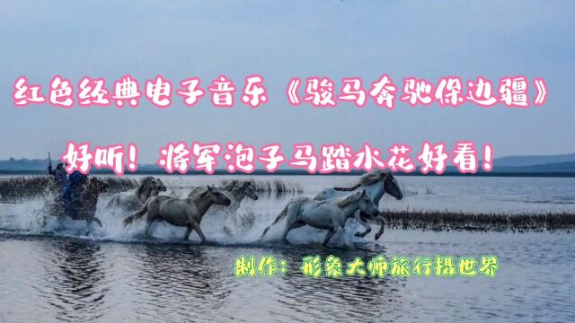 红色经典电子音乐《骏马奔驰保边疆》好听!将军泡子马踏水花好看!