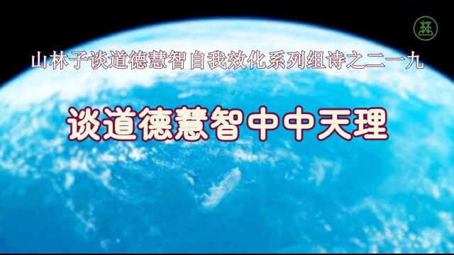 《山林子谈道德慧智自我效化》219【谈道德慧智中中天理】鹤清智慧教育工作室