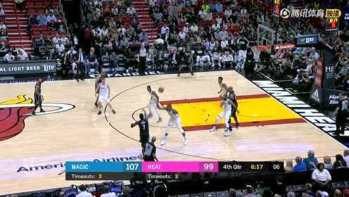 《NBA全场集锦》魔术vs热火第4节精编 比永博指尖一帽扼杀热火