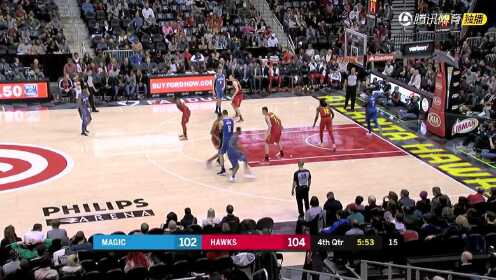 《NBA比赛集锦》魔术vs老鹰第4节精编 贝兹莫尔关键扣篮