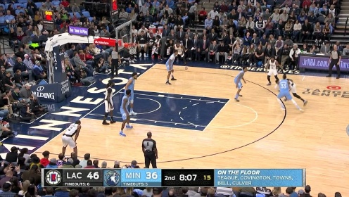 《NBA全场回放》【回放】快船vs森林狼第2节 乔治助攻哈雷尔双手炸筐
