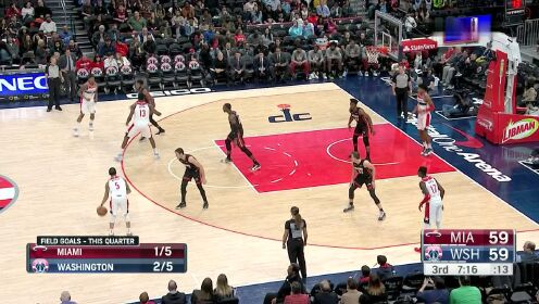 《NBA全场回放》【原声回放】热火vs奇才第3节 琼斯献惊艳暴扣