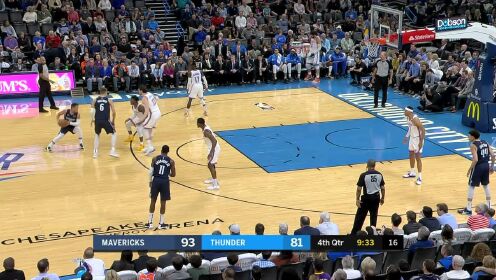 《NBA全场回放》【原声回放】独行侠vs雷霆第4节 东契奇顶开亚当斯抛投打进