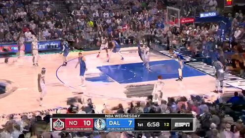 《NBA全场回放》【原声回放】鹈鹕vs独行侠第1节 东契奇后撤步三分一箭穿心