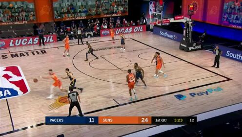 《NBA全场集锦》虚晃跳投美如画 布克兜兜转转虚晃一枪晃飞防守中投命中