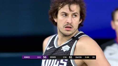 《NBA全场回放》【回放】国王vs马刺第2节 沃克大鹏展翅单臂战斧劈扣