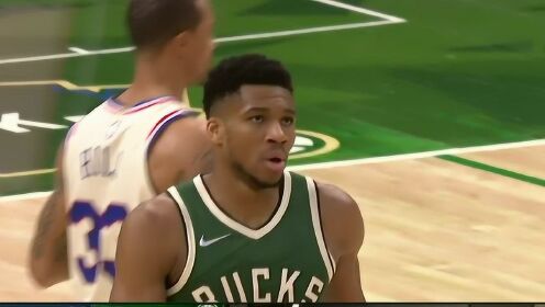 《NBA全场回放》费城vs雄鹿第3节英文解说回放