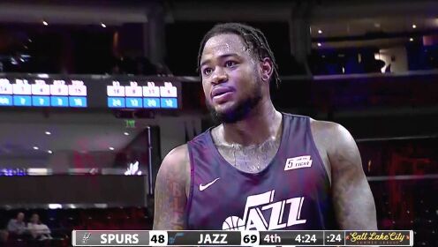 《NBA全场集锦》马刺vs爵士蓝队第4节中文解说回放