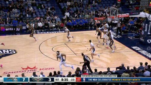 《NBA全场集锦》完美诠释张手就有！班巴开镜瞄准正面三分直击靶心