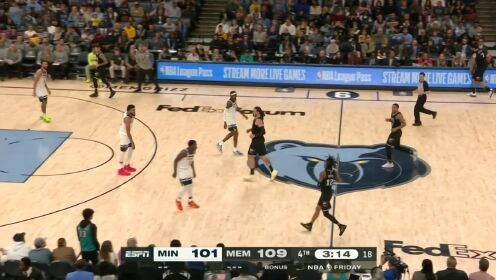 《NBA全场集锦》什么叫做球星底蕴！莫兰特顶着唐斯高难度极限上篮命中关键球