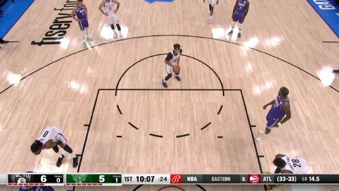 《密尔沃基雄鹿》NBA常规赛：篮网vs雄鹿第1节中文解说回放