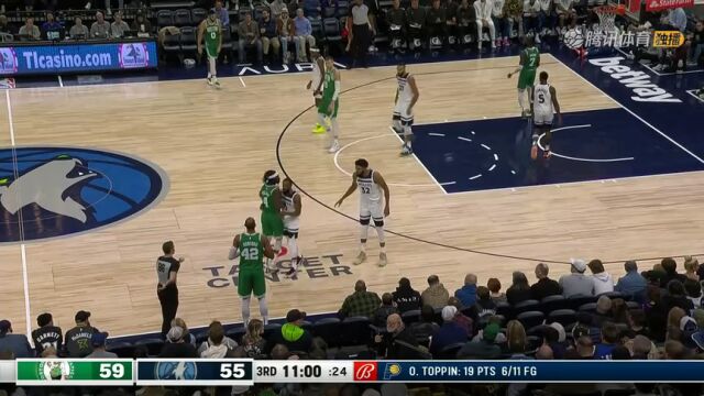 凯尔特人vs森林狼第3节英文原声回放