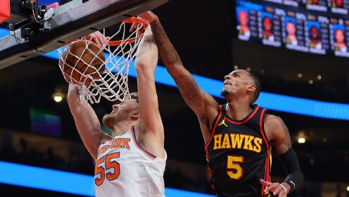 《NBA全场集锦》【原声】尼克斯126-120老鹰 布伦森31分力压特雷杨战胜老鹰
