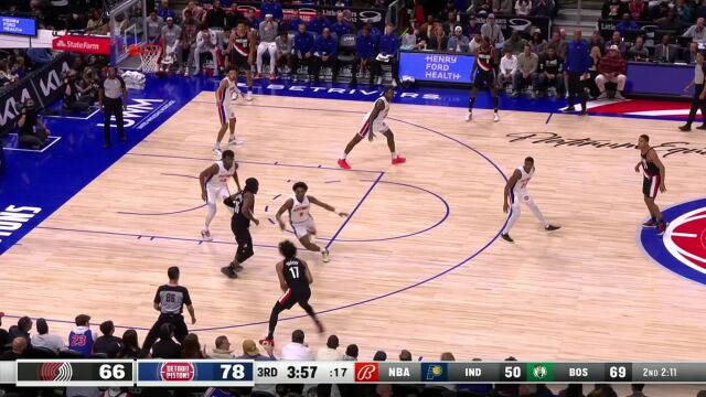 开拓者110-101活塞 坎宁安空砍30+5开拓者后来居上反败为胜