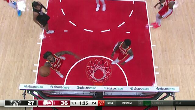 NBA常规赛：篮网vs老鹰第1节中文解说回放