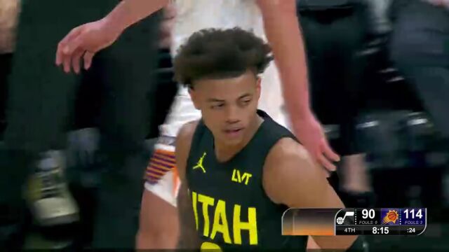 NBA常规赛：爵士vs太阳第4节中文解说回放