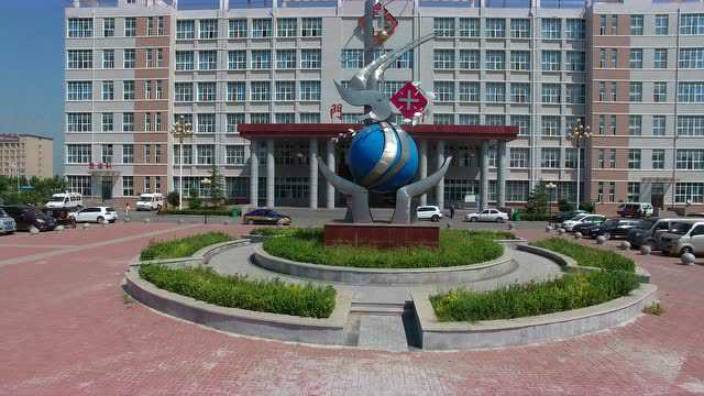 内黄县人民医院鸟瞰图高空航拍视频