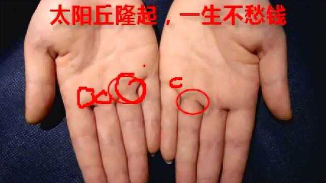手相太阳丘隆起一生不为钱财所累